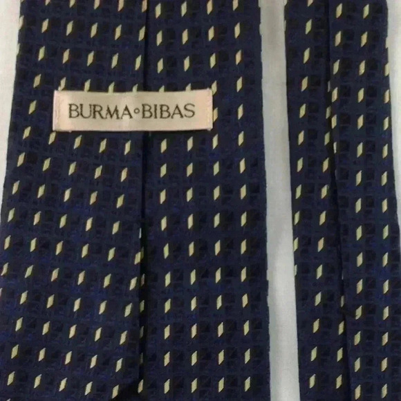 Burma Bibas Blue Multi-Color Silk Tie 58" x 4" - Picture 4 of 4